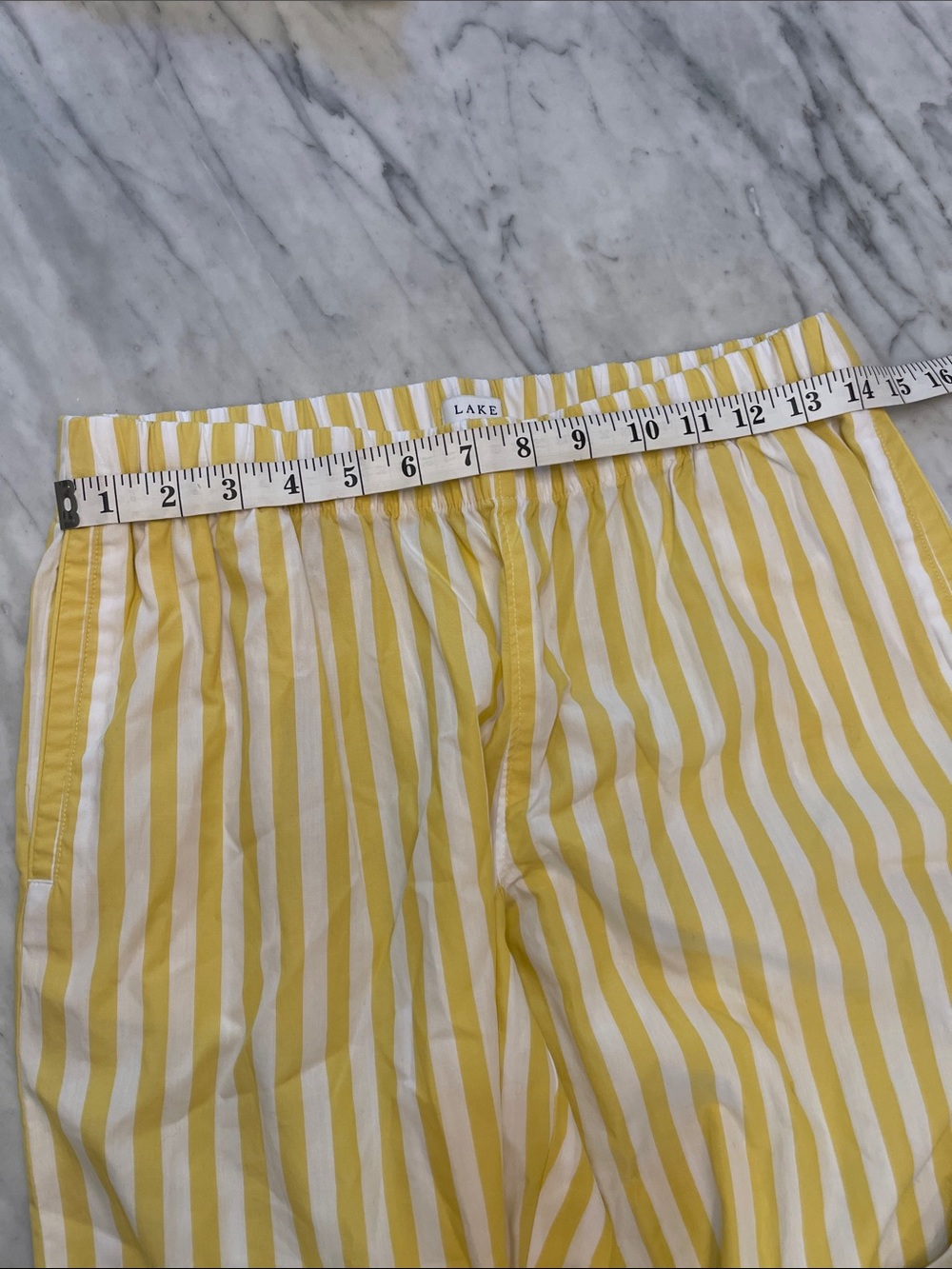 Lake Pajamas Yellow and White Striped Cotton PJ Set - "mama" Embroidered - Picture 9 of 9
